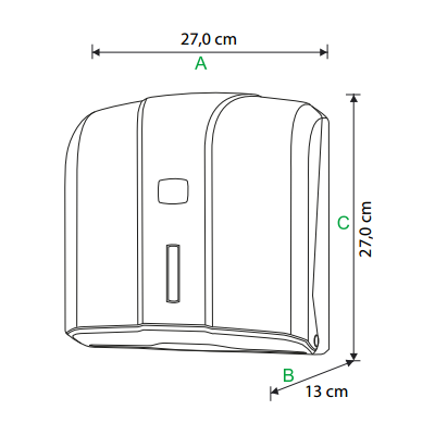 Wymiary techniczne pojemnika na ręczniki papierowe MASTER